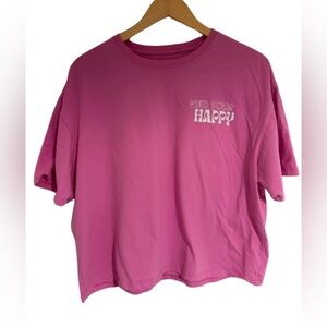 F. Pink Find Your Happy Graphic T-Shirt size XL